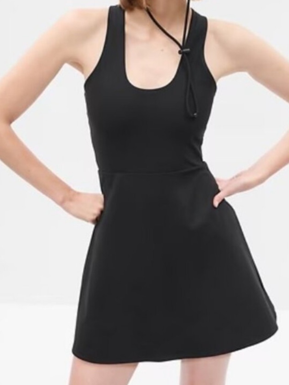GAP FIT Athletic Black V-Neck Compression Mini Dress